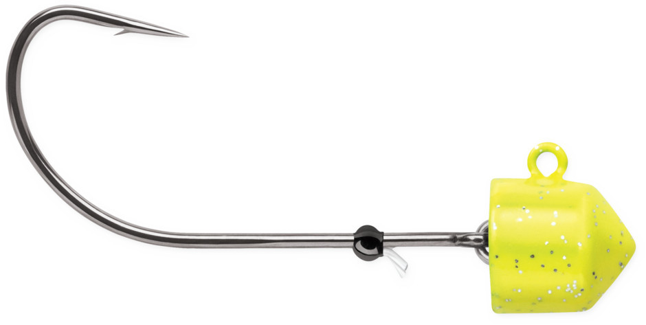 VMC Swingin' Ned Rig Jig, 1/16 Oz, #1 Hook, Chartreuse, 3Pk