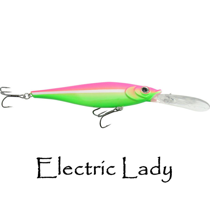 WNC Reaper Crankbait, 4.5", 20'+ Depth, Electric Lady