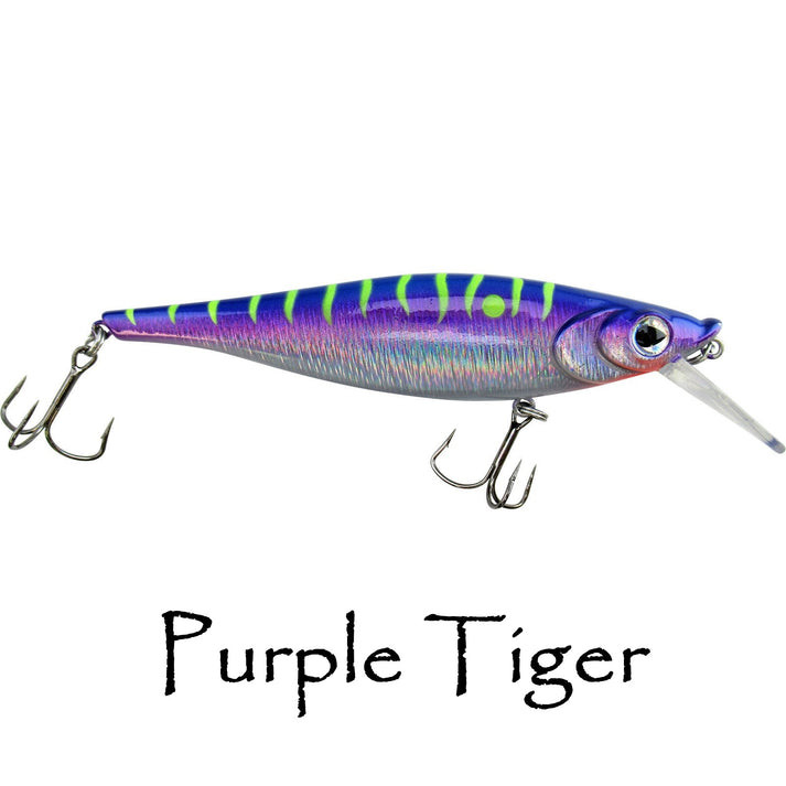 WNC Square-Bill Reaper Crankbait, 4.5", 14'+ Depth, Purple Tiger