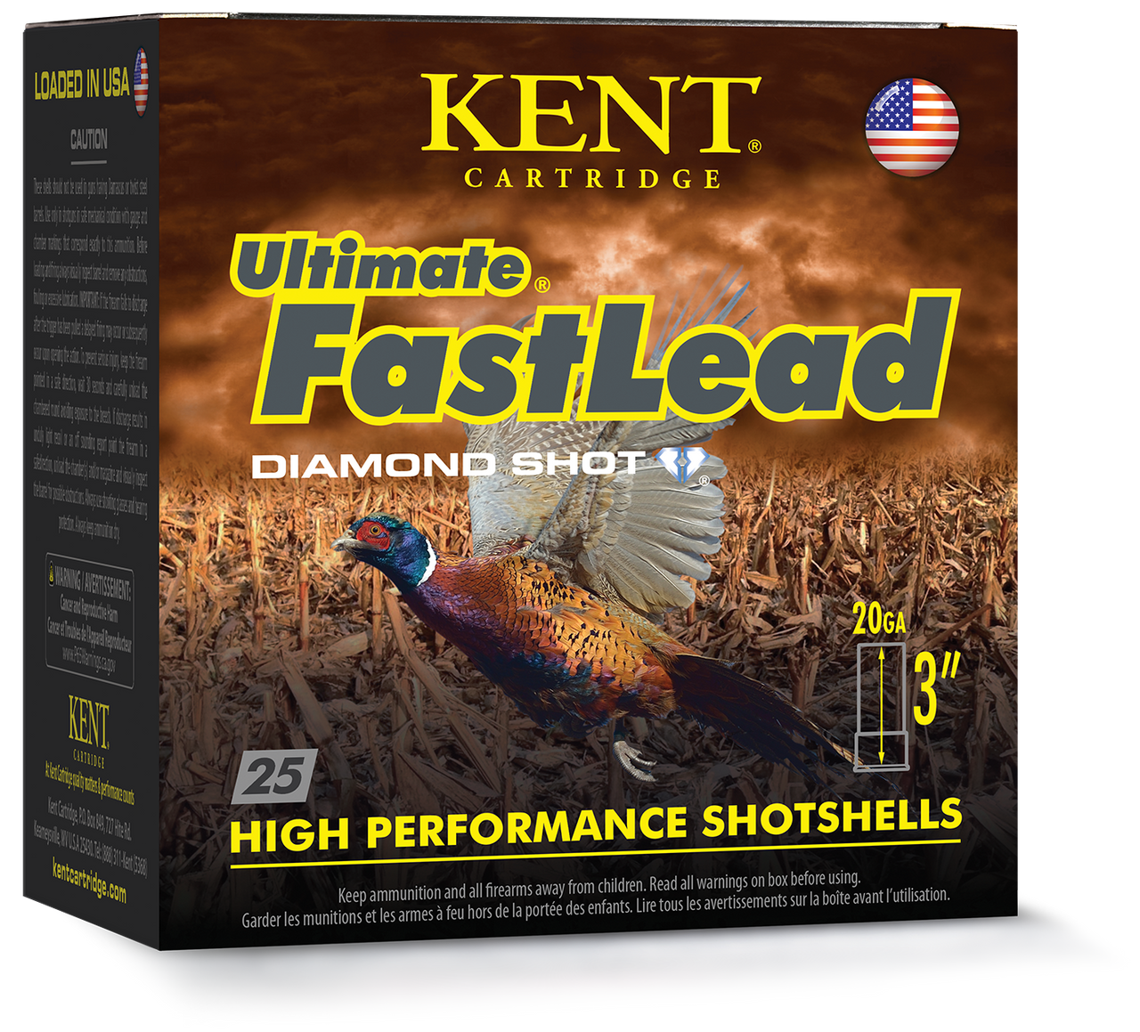 Kent Ultimate FastLead, 20 Ga 3", 1-1/4 Oz, Lead #5, 25 Rounds