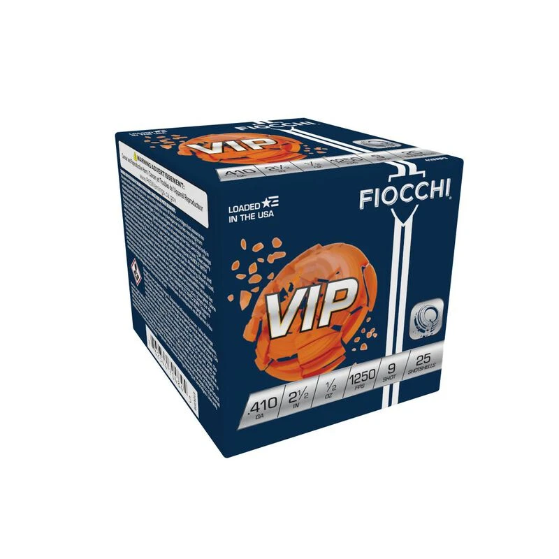 Fiocchi VIP 410 Gauge 2 1/2" 1/2 oz 9 Shot Ammunition, 25 Rounds