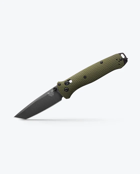 Sticker Draw,  Benchmade Bailout, Woodland Green Aluminum, 3.38" Folding Tanto