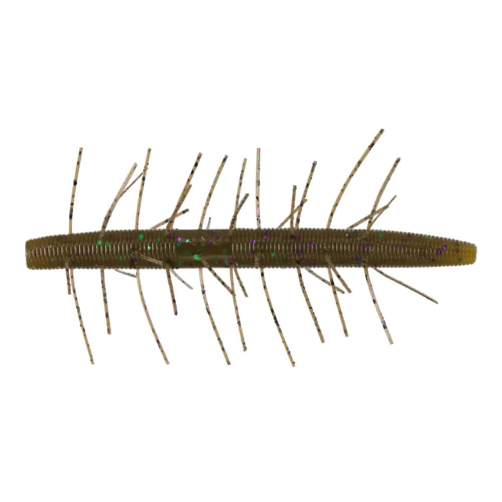 Yamamoto 4" Fuzzy Senko, Green Pumpkin Purple Green, 5pk