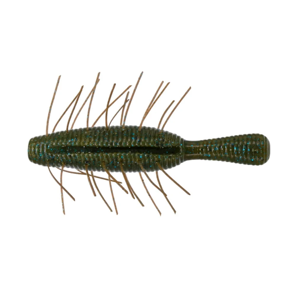 Yamamoto 3.5" Fuzzy Nuki, Green Pumpkin Blue, 4pk
