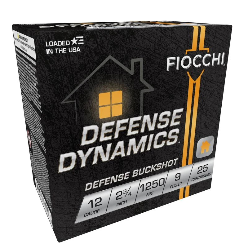 Fiocchi Defense Dynamics Buckshot, 12Ga 2-3/4", #1 Buck, 25 rounds