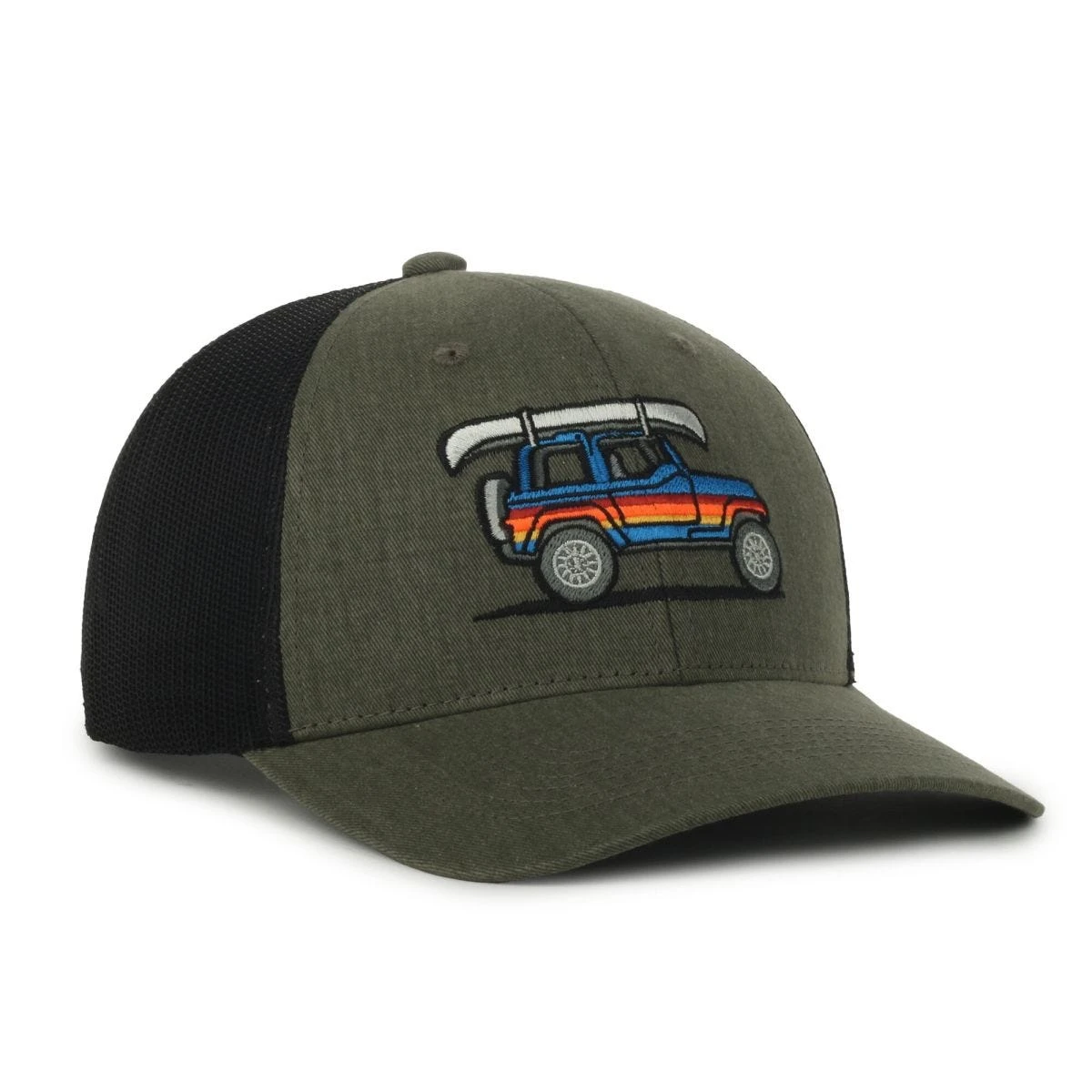 Outdoor Cap Jeep Canoe, Meshback, Olive/Black