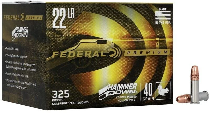 Federal Hammerdown .22 LR, 40 Gr Copper Plated Lead HP, 325 Rounds