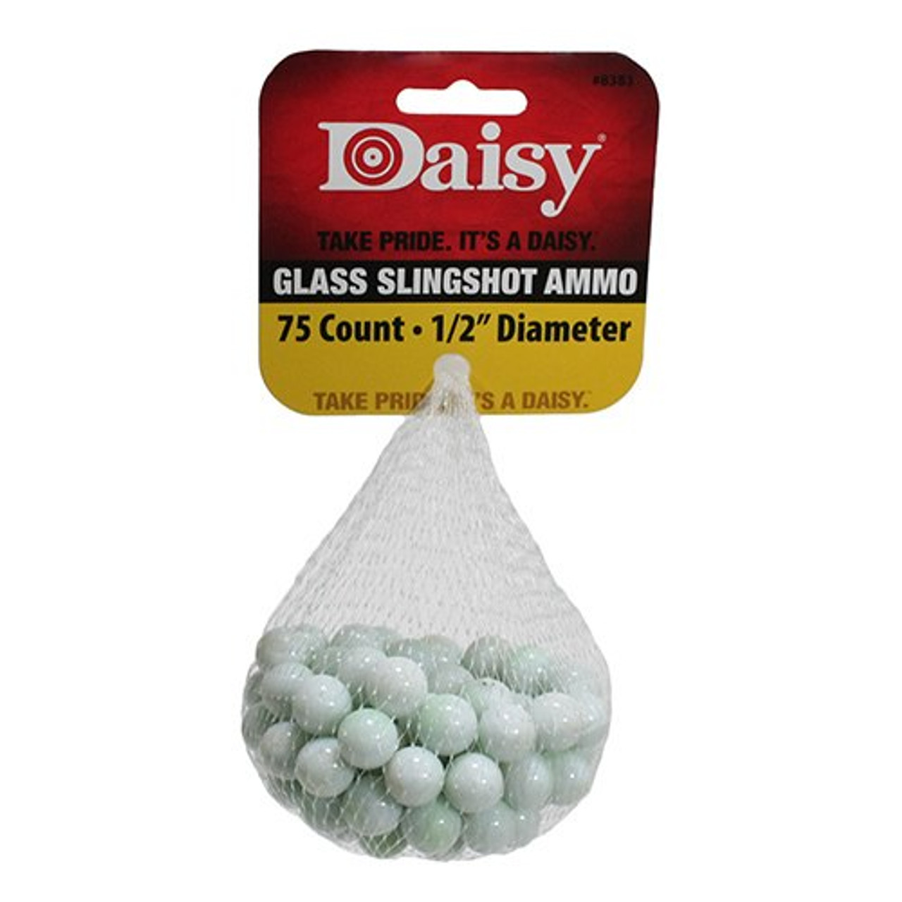 Daisy PowerLine Glass Slingshot Ammo .5" White 75 Pack