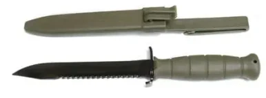 Glock Field Knife 6.5" Carbon Steel, Saw, w/Sheath, ODG