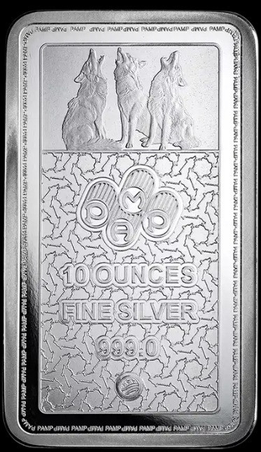 Sticker Draw, 10 oz PAMP American Wolf Silver Bar #2