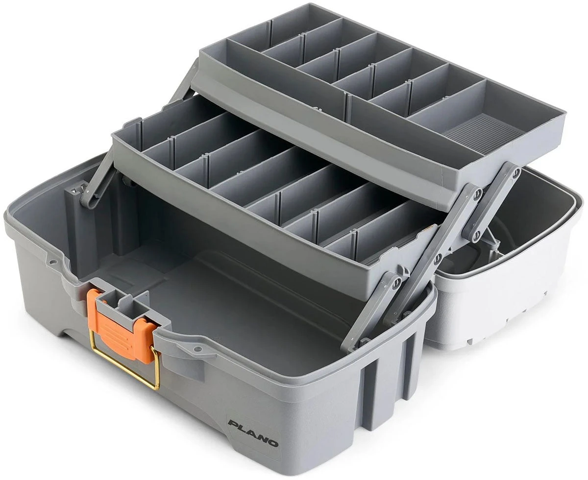 Plano Two-Tray Tackle Box, Light/Dark Grey