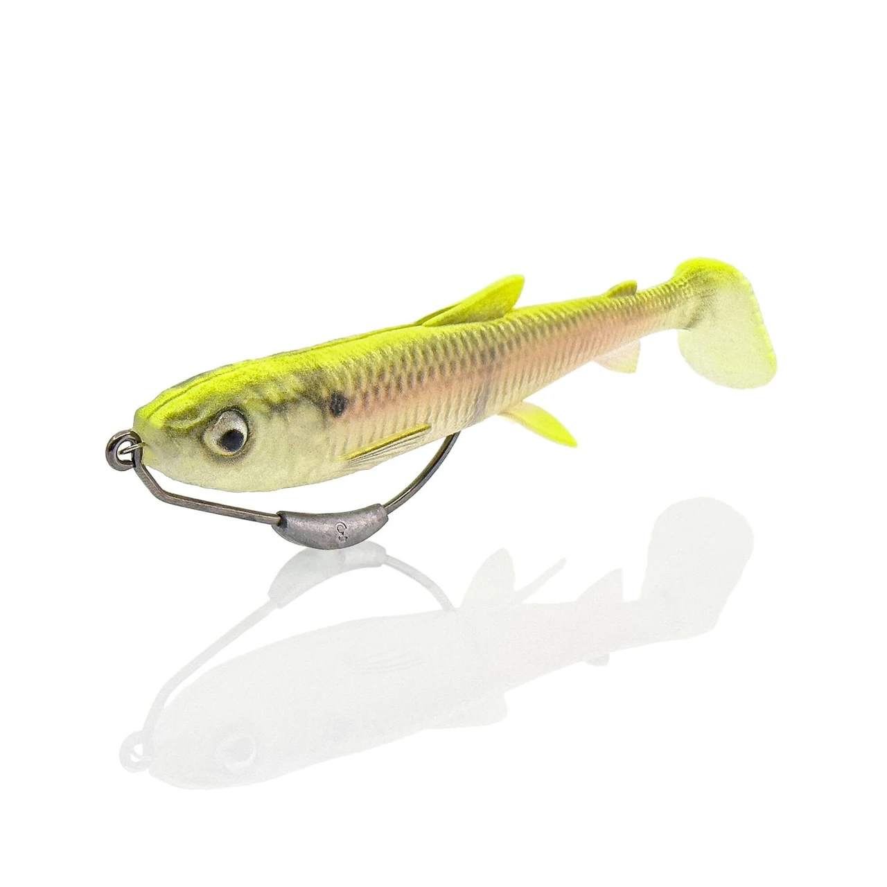 Savage Gear 3D Whitefish Weedless Paddle Tail, 6", 1 oz, Chartreuse Shad