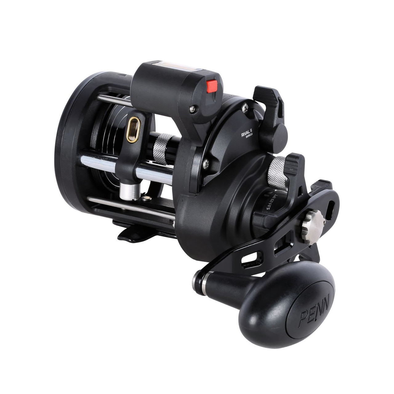 PENN Rival II Level Wind Conventional Reel, 20, Left, 5.1:1 w/ Line Counter