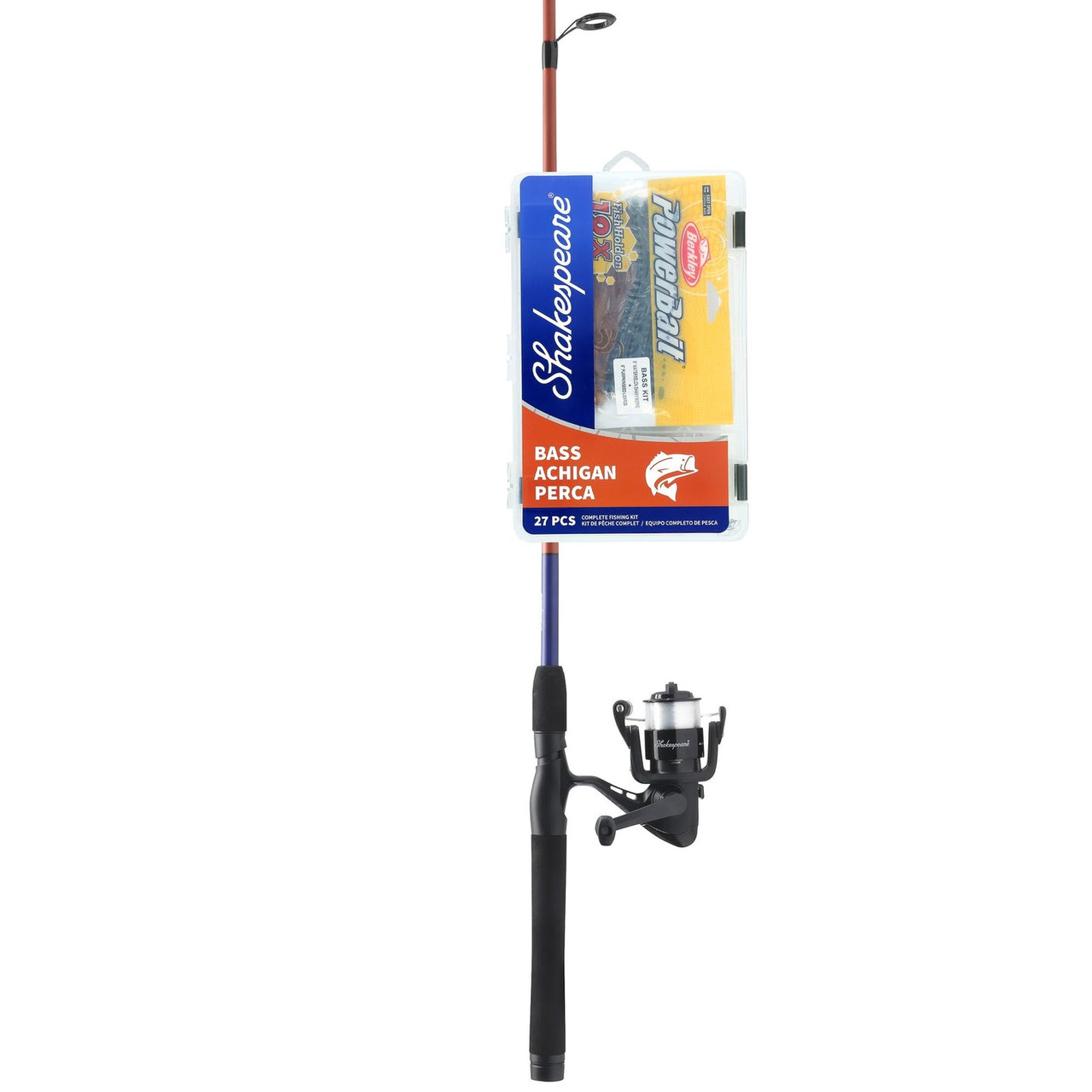 Shakespeare Catch More Fish Bass Spinning Kit, 6'6" Medium 2pc, 35 Reel