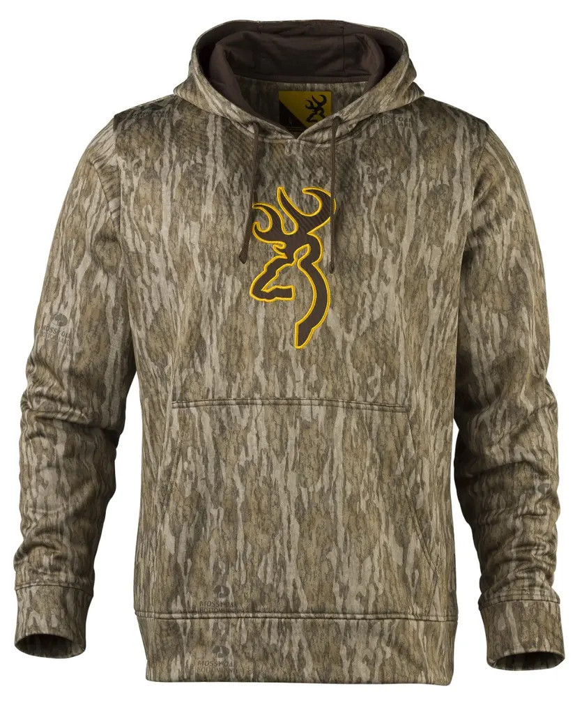 Browning Tech Hooded Sweatshirt, Mossy Oak Bottomland, Small
