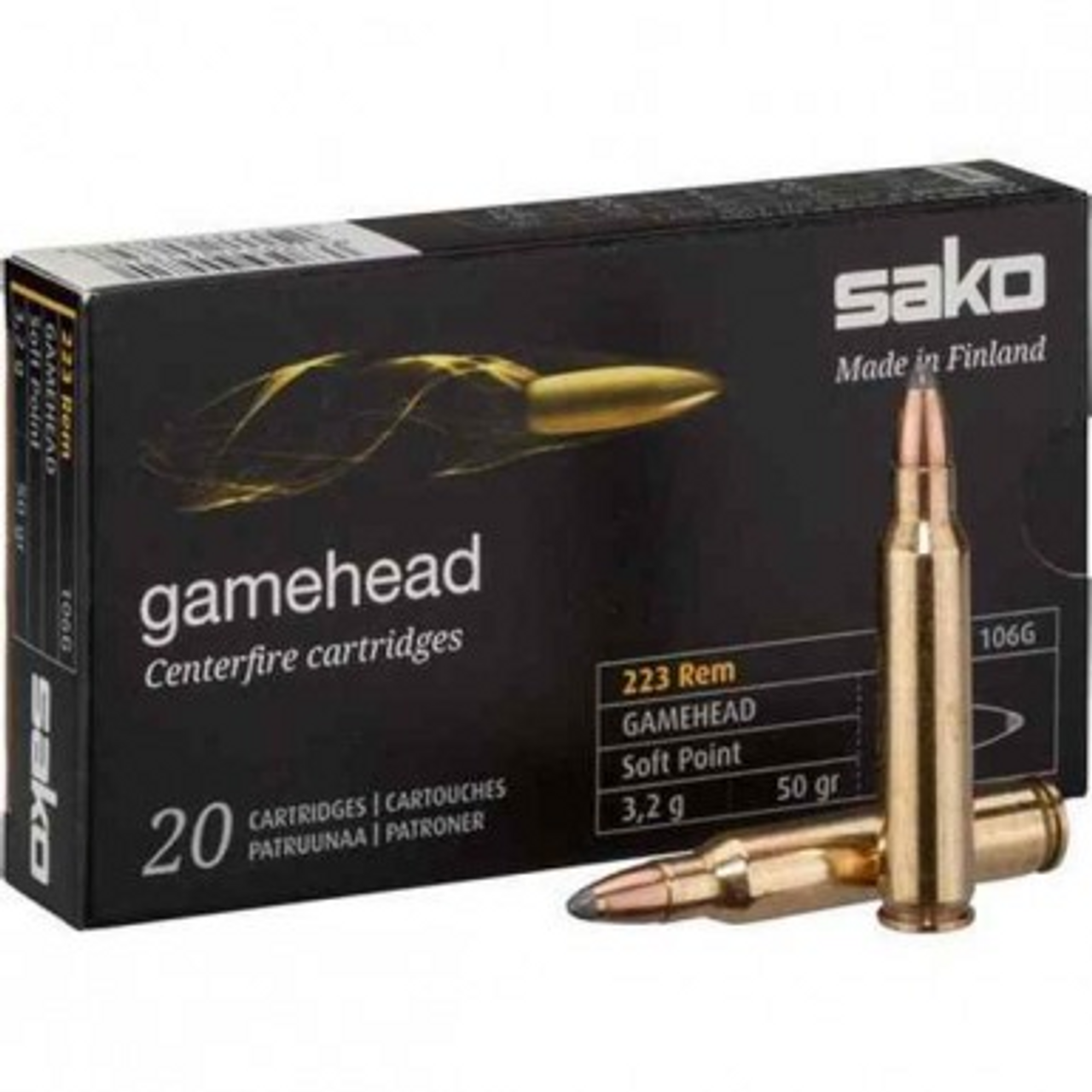 Sako Gamehead 223 Rem, 50 Gr, (106G) SP, 20 Rnds