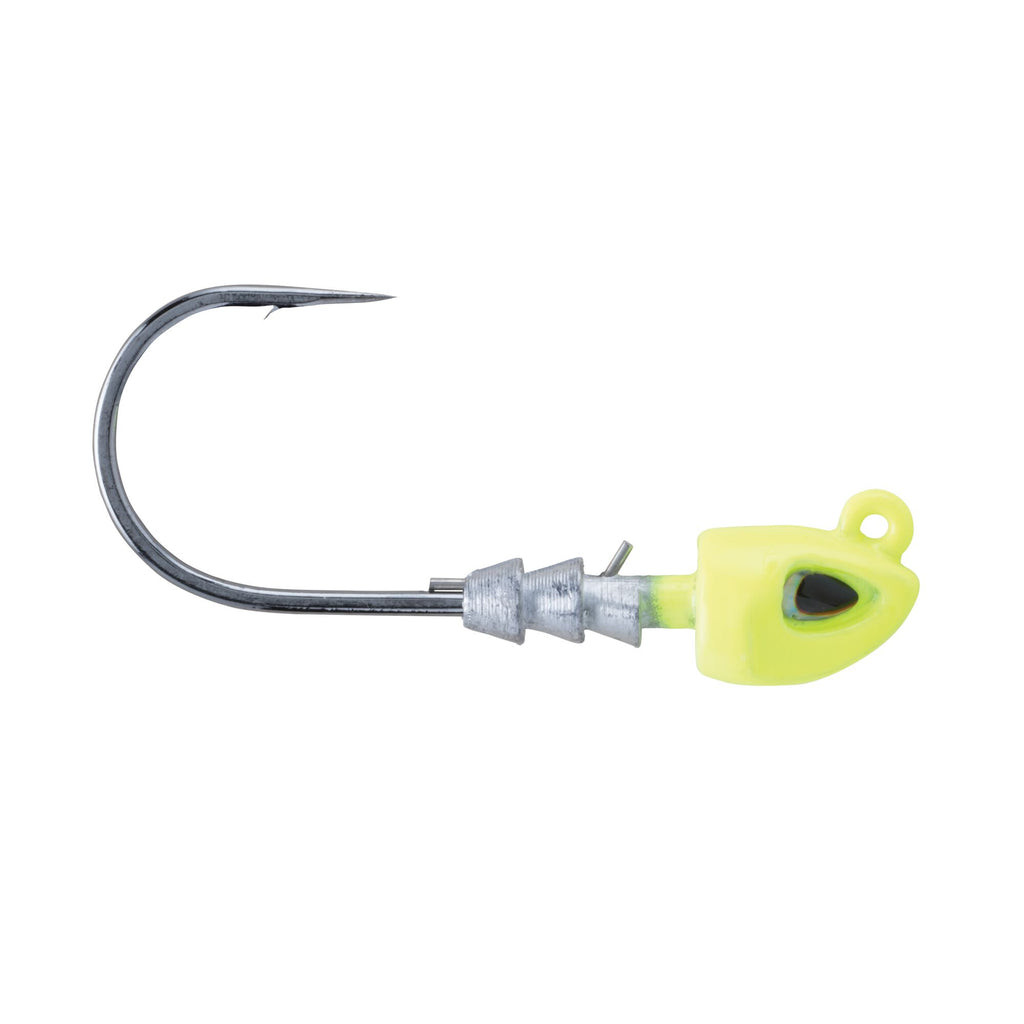 Berkley Fusion19 Swimbait Jighead, 1/4oz, 4/0 Hook, Chartreuse, 3 Pk