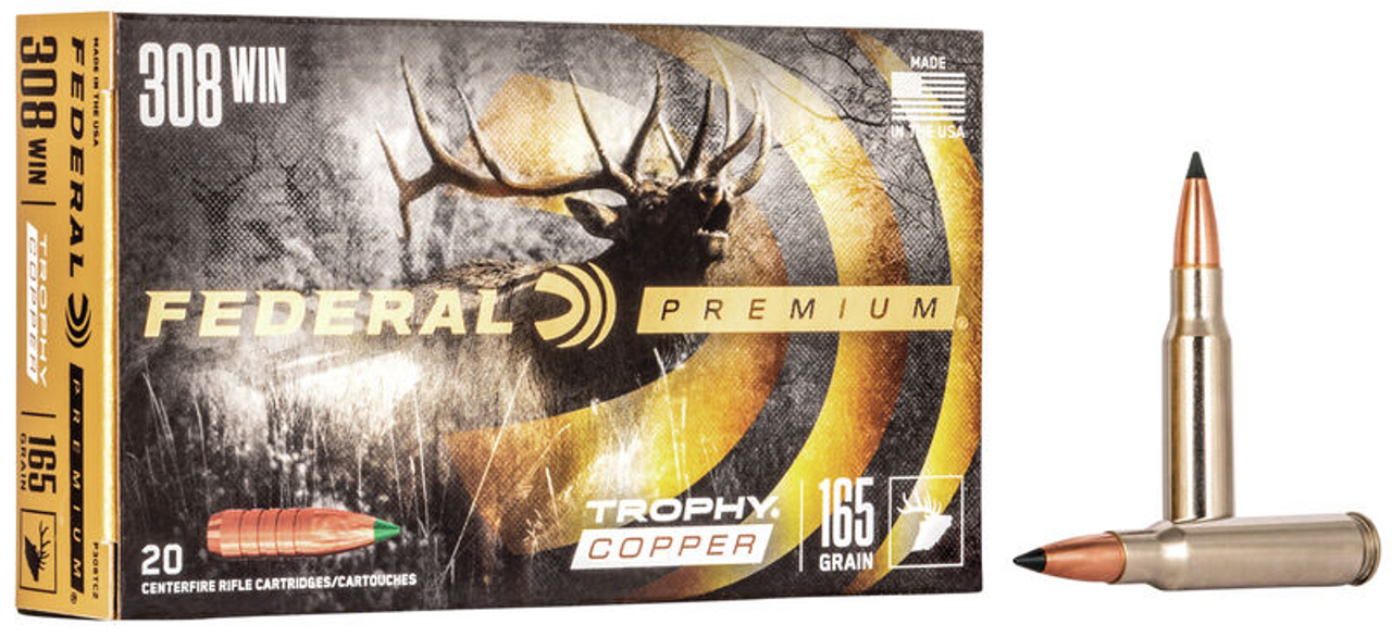 Federal Trophy Copper .308 Win, 165 Gr, 20 Rds