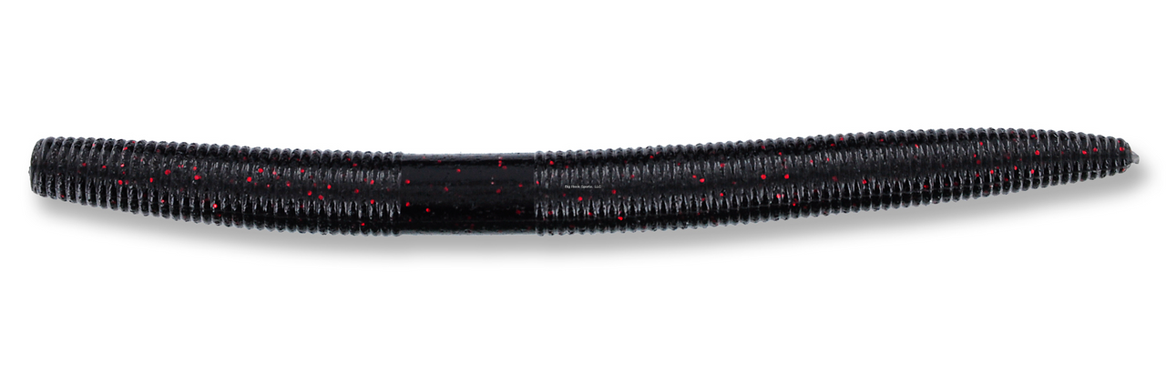 Yamamoto Senko Worm, 5", Black with Small Red Flakes, 10 Pk