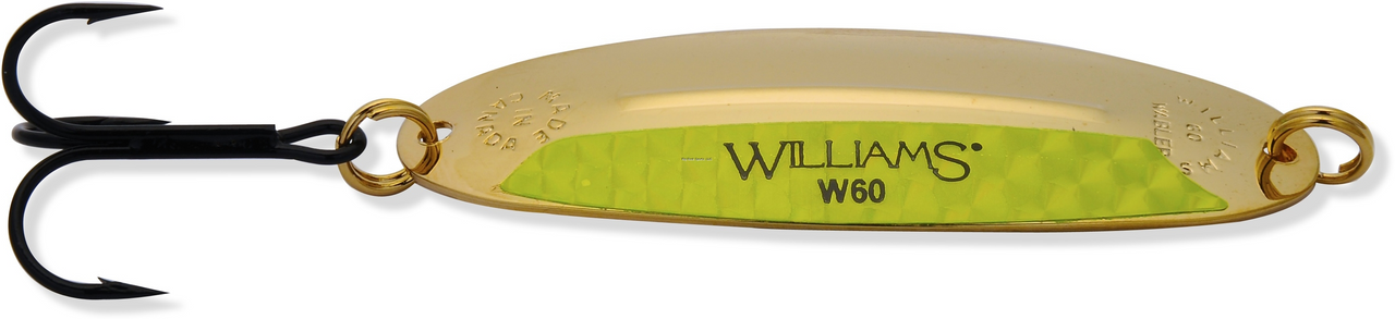 Williams Large Wabler W60, 3 1/4", 3/4 Oz, Gold Chartreuse