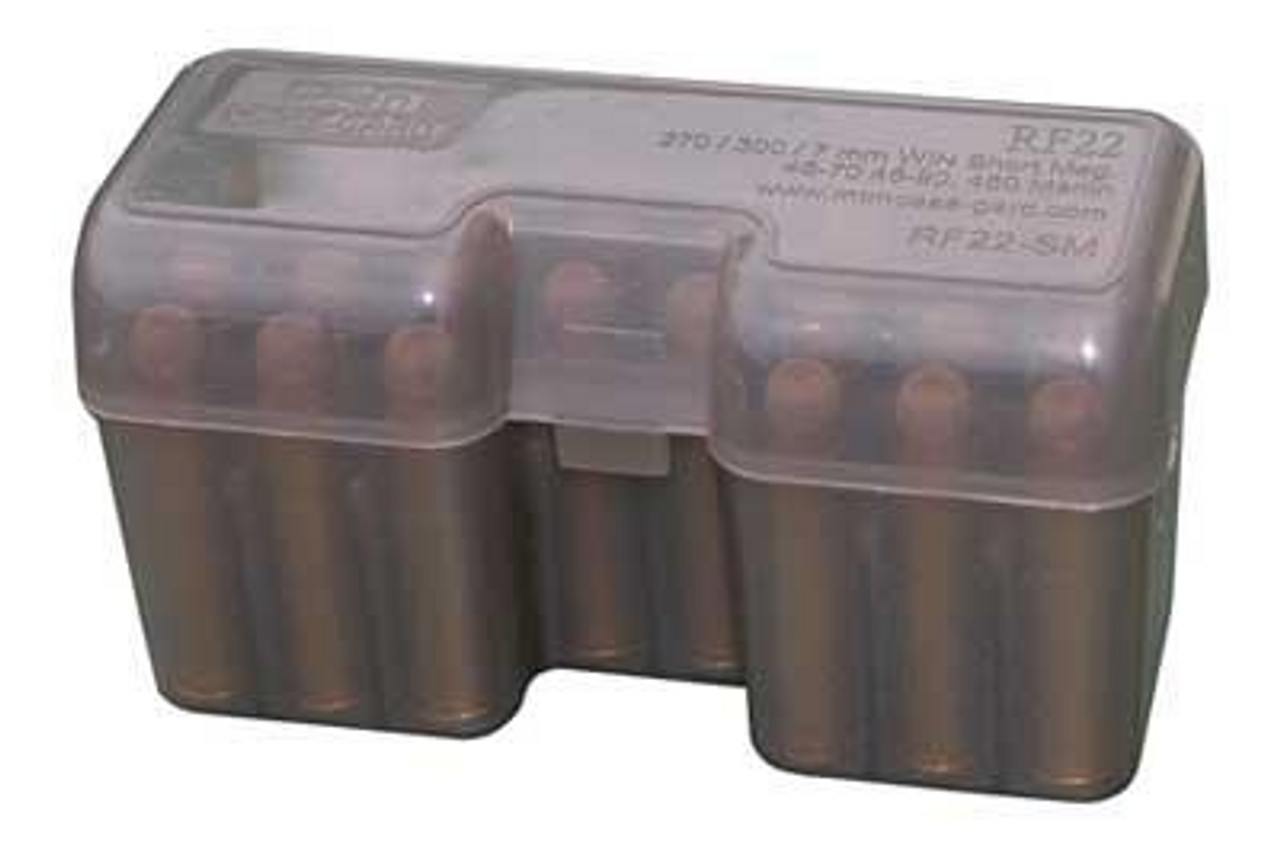 MTM 22 Round Ammo Box, Small Magnum, Smoke