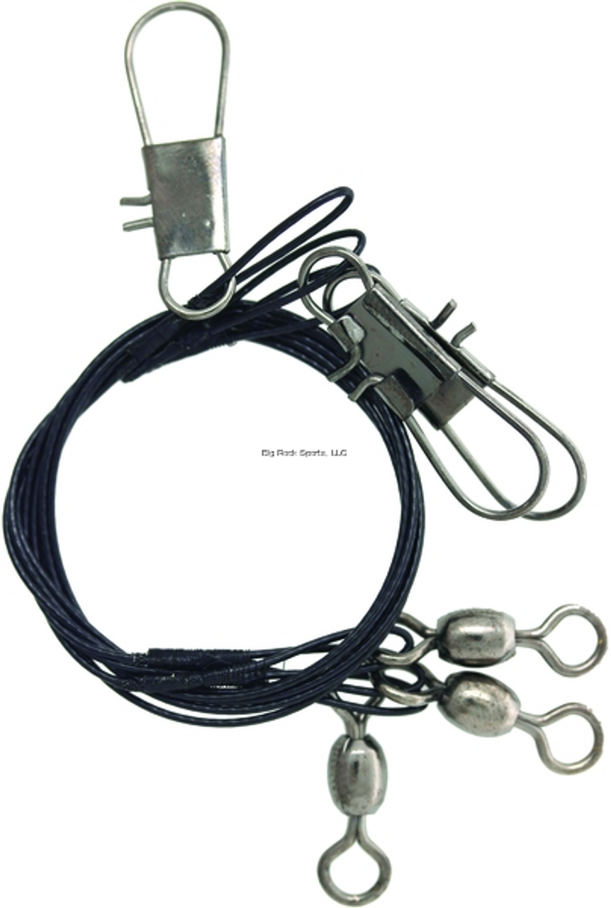 Mustad Nylon Coated Wire Leader W Crane Swivel and Snap, 30", 3 Pk