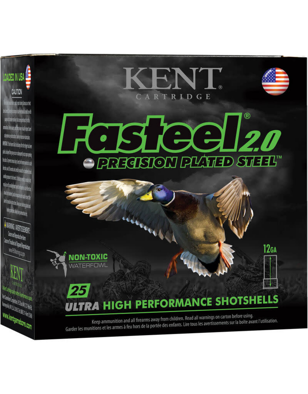 Kent Fasteel 2.0 12 Ga, 3", 1 1/8 Oz, #4, 25 Rds