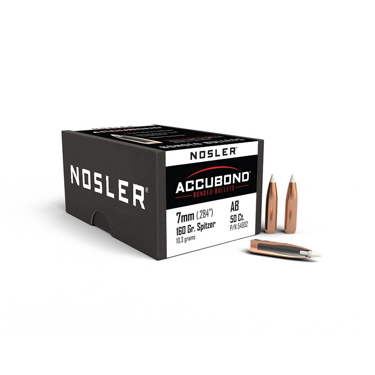 Nosler Accubond 7mm (.284") 160 Gr Spitzer, 50 Ct