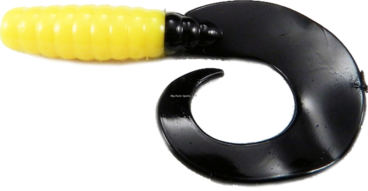 Set The Hook Grub, 3" Yellow/ Black Tail, 12 Pk