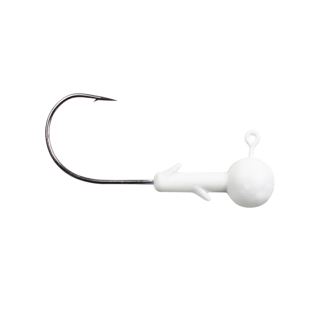 Lunkerhunt Gamefish Ball Head Jig 1/8 Oz 3/0 Hook, Matte White 6 Pk