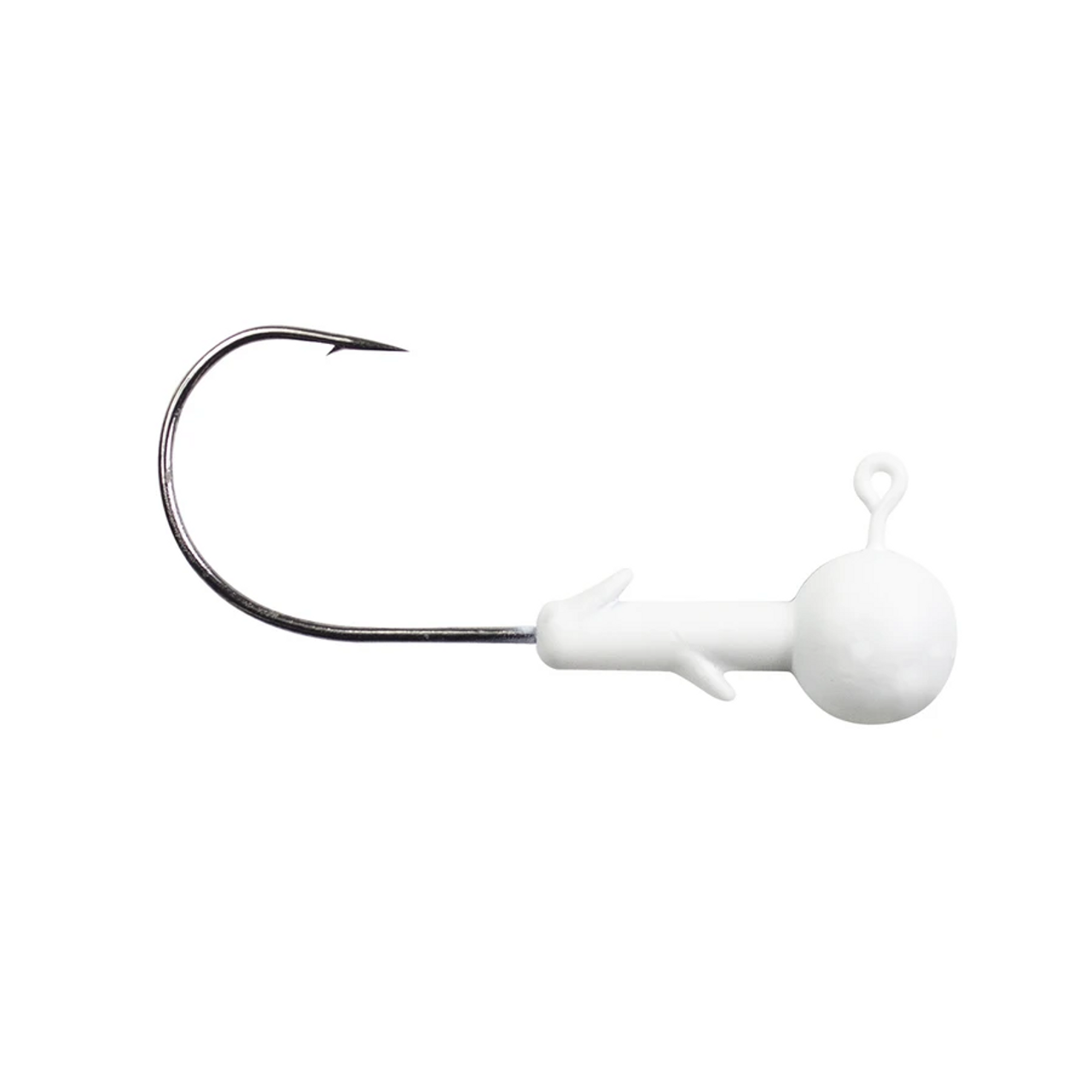 Lunkerhunt Gamefish Ball Head Jig 1/4 Oz 4/0 Hook, Matte White 6 Pk