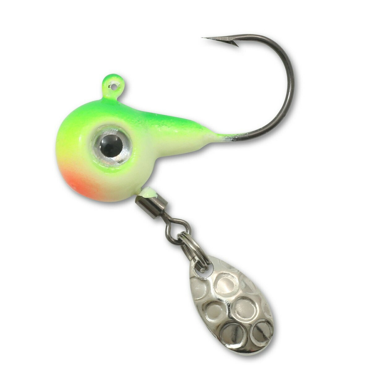 Northland Fire-Ball Spin Jig, #1/0 Hook, 3/8 oz, Glow Watermelon, 2 Pc