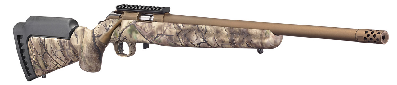 Ruger American 22 LR Bolt-Action Rifle, 18" Barrel, Go Wild Camo