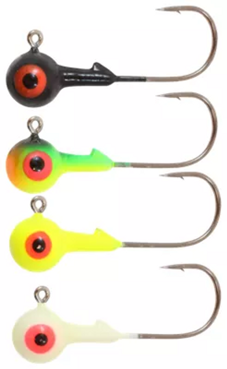 Northland Neon Rz Jig Head, #2/0 Hook, 1/4 Oz, Assorted Colors, 4 Pc - THE  FISHING SOURCE