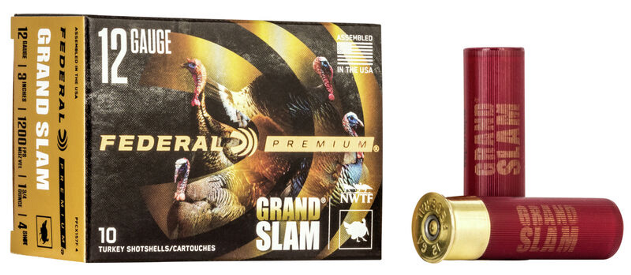 Federal  Grand Slam Turkey 12Ga 3", #4, 1 3/4 oz, 10 Rds