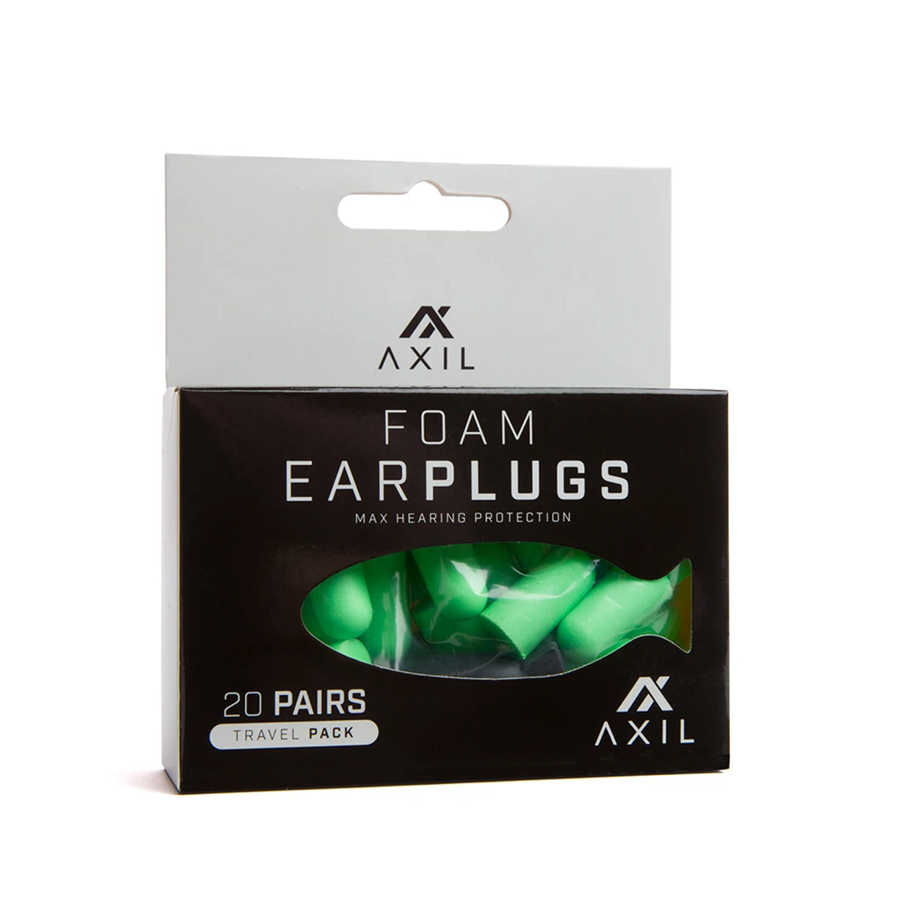 Axil, Foam Ear Plugs, 20 Green Pairs, Travel Pack