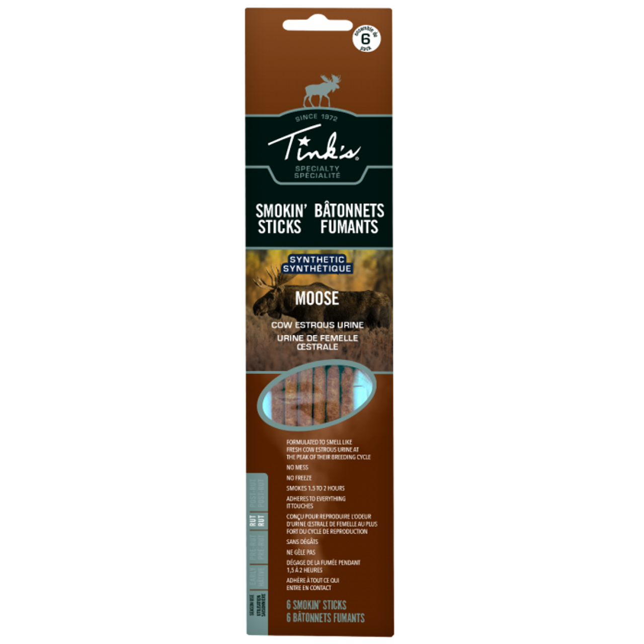 Tink's Smokin' Sticks Moose, Cow-In-Estrous Attractant, 6 Pack