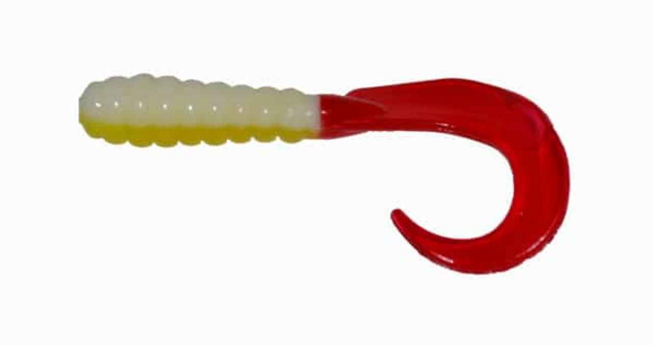 Big Bite Baits 3" Curl Tail Grub, Bad Blood, 10 Pack