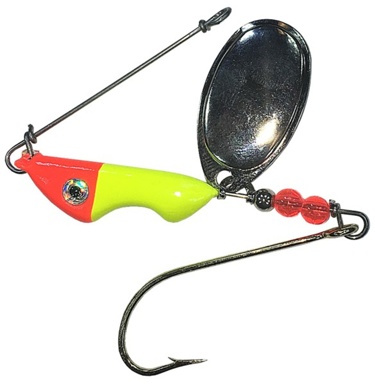 Shur Strike Erie Spinner, 3/8 oz, Fire Glo w/ Gold Hook - THE FISHING SOURCE