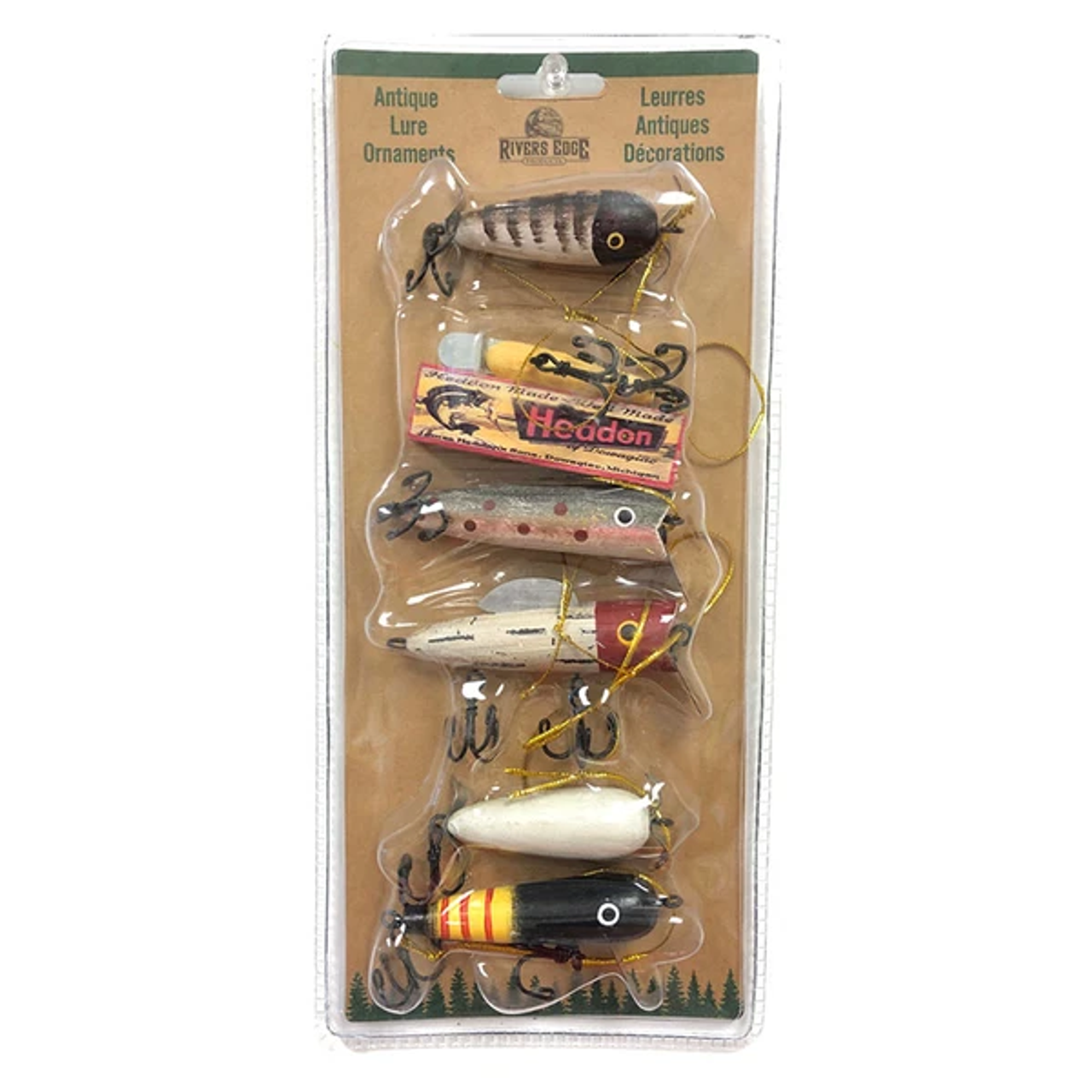 Christmas 6 - Pack Antique Wood Lure Ornament