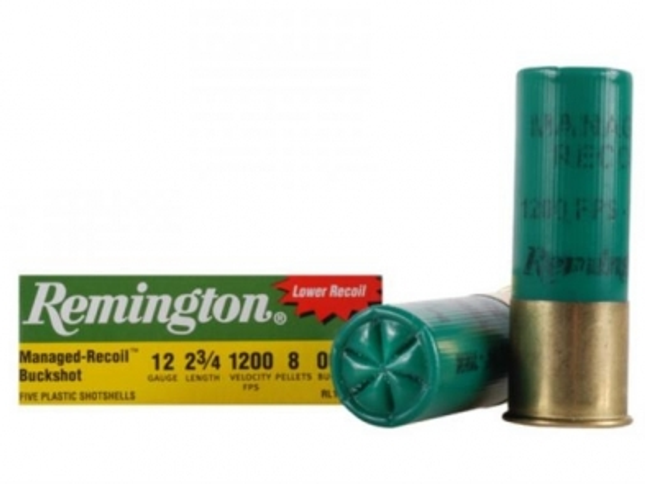 Remington 12 Ga Express Managed- Recoil, 2 3/4", 00 Buck Shot, 5 Rds