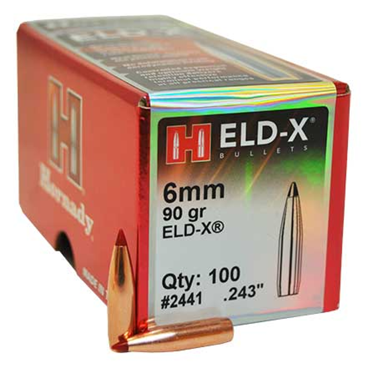 Hornady 6mm (.243) ELD-X Rifle Bullet, 90 Gr, 100 Count