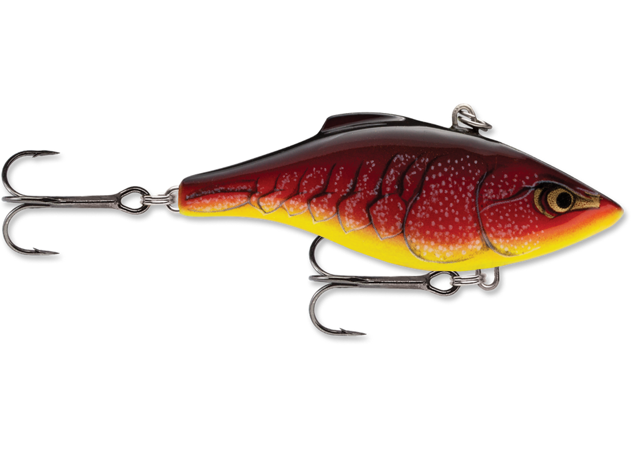 Rapala Rattlin' Lipless Crankbait, 2", 3/8 oz, Redfire Crawdad