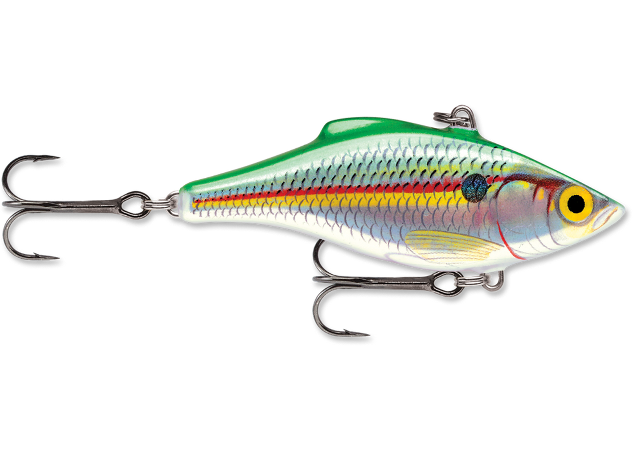 Rapala Rattlin' Rapala Lipless Crankbait, 3 1/8", 3/4 Oz, Holographic Emerald Shad