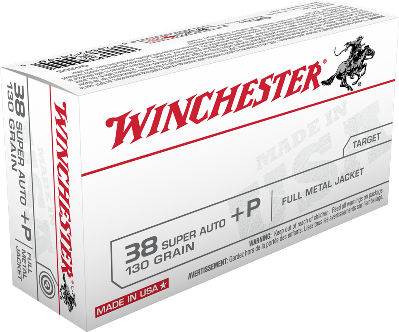 Winchester 38 Super Auto +P, 130 Gr FMJ, 50 Rnds