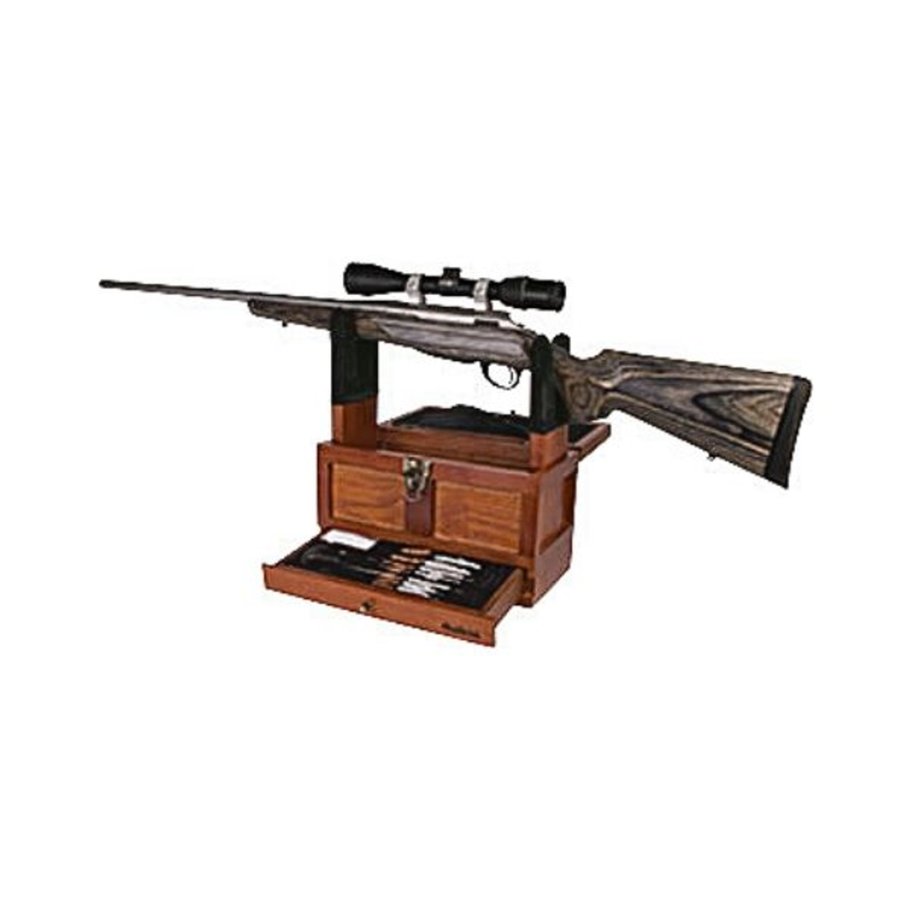 Outers 25 Piece Universal Wood Gun Cleaning Tool Box & Gun Vise