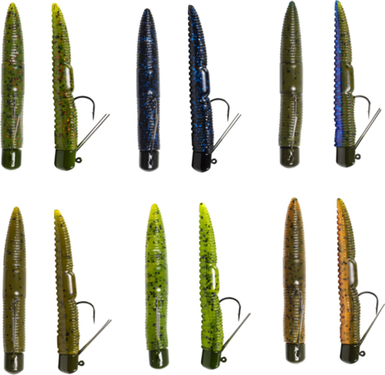 Lunkerhunt Pre-Rigged Finesse Worm Soft Bait | Fishing Lure for Bass  Fishing | Freshwater Gamefish and panfish Sinking Fishing Lure, Weedless  Hooks