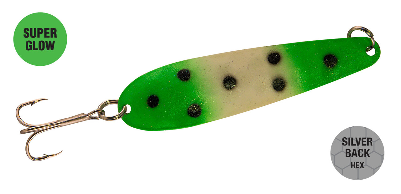 Northern King Trolling Spoon Size MAG, 5/8 oz, 4-1/2", Glowing Frog