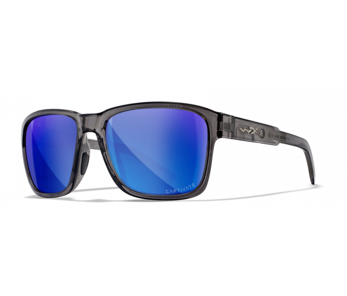 Wiley X Trek Captivate Polarized Blue Mirror/ Gloss Crystal Dark Grey