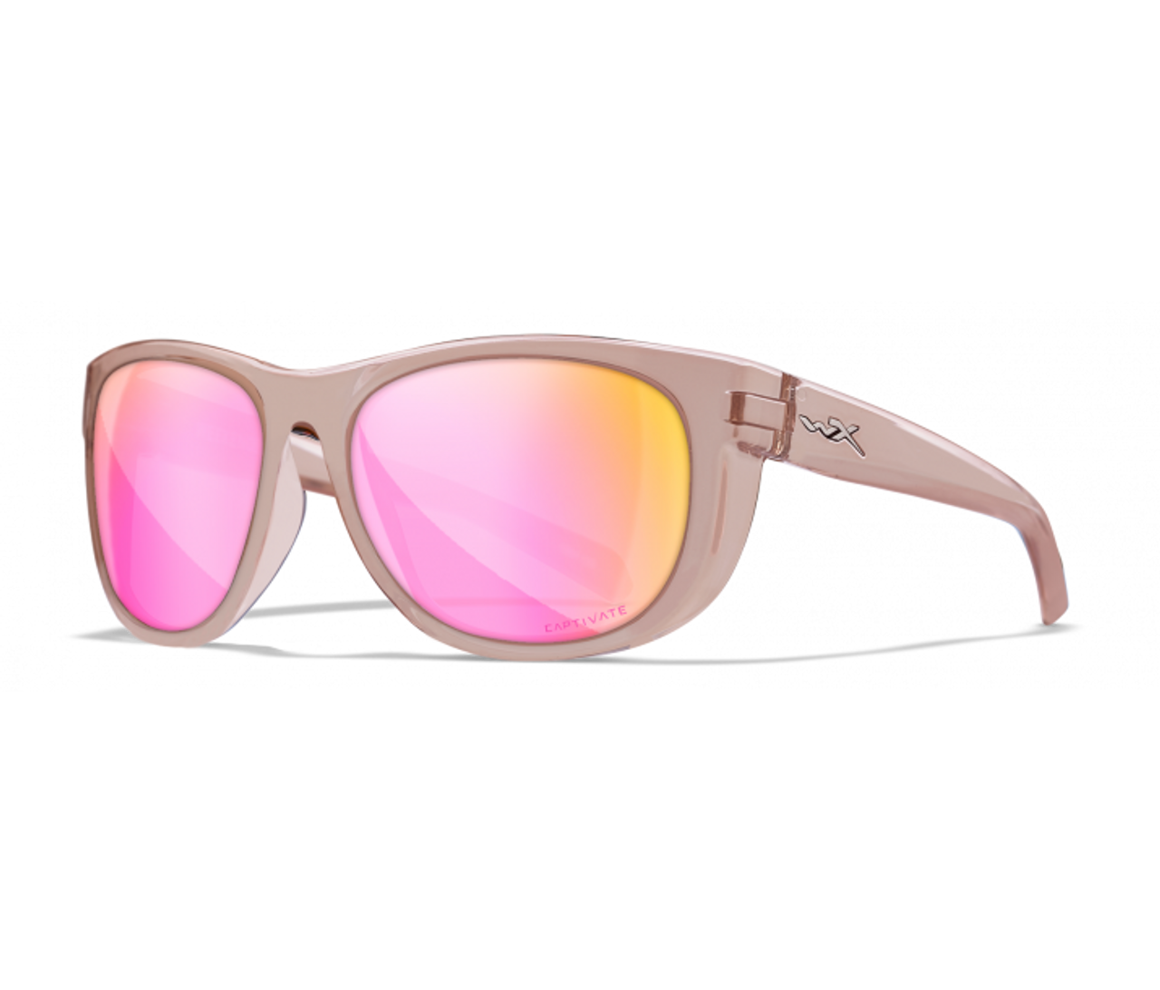 Wiley X Weekender Captivate Polarized Rose Gold Mirror/ Crystal Blush Frame